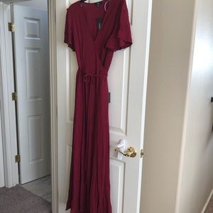 NWT Lulus Heart of Marigold Wrap Maxi Dress